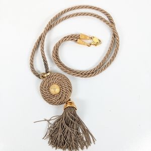 Vintage Margherita Buonanno cord necklace Tassle Long Statement Necklace